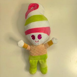 Menchie's Frozen Yogurt Mascot StuffedToy Doll Pink White Green 15"